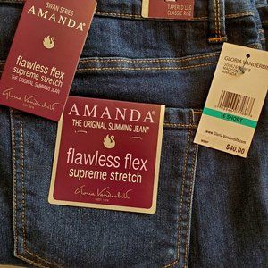 NWT  Gloria Vanderbilt  Dark Denim Jeans